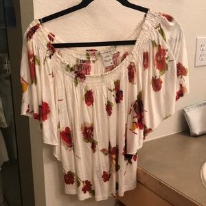 American rag off-shoulder floral top M